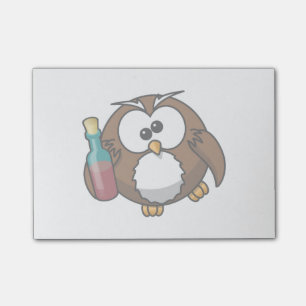 Cute Drunken Cartoon Owl Post-it® Notes