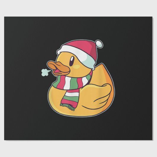 Cute Dub Duck Kerstmis Cadeaupapier (Vlak)