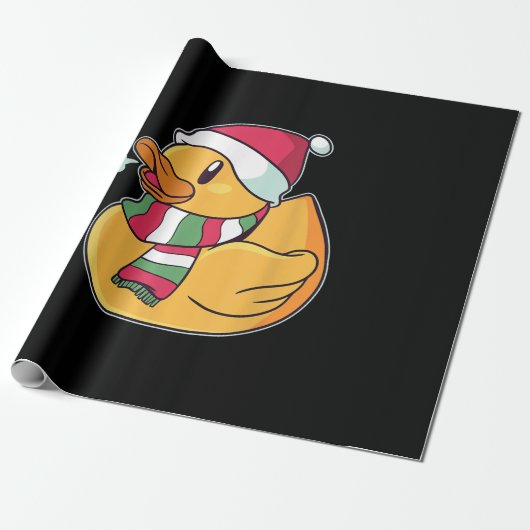 Cute Dub Duck Kerstmis Cadeaupapier (Uitgerold)