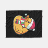 Cute Dub Duck Kerstmis Fleece Deken (Voorkant (Horizontaal))