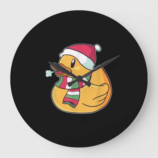 Cute Dub Duck Kerstmis Grote Klok (Voorkant)
