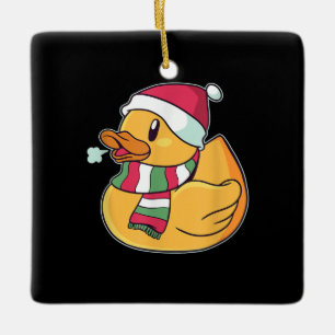 Cute Dub Duck Kerstmis Keramisch Ornament