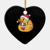 Cute Dub Duck Kerstmis Keramisch Ornament (Voorkant)