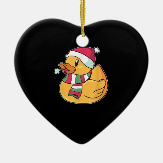 Cute Dub Duck Kerstmis Keramisch Ornament (Voorkant)
