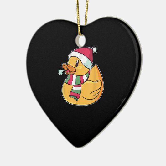 Cute Dub Duck Kerstmis Keramisch Ornament (Links)