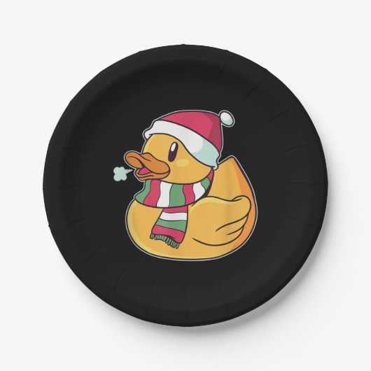 Cute Dub Duck Kerstmis Papieren Bordje (Voorkant)
