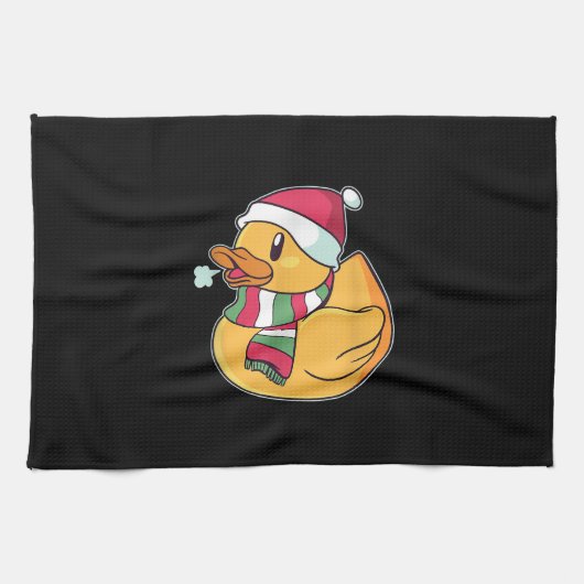 Cute Dub Duck Kerstmis Theedoek (Horizontaal)