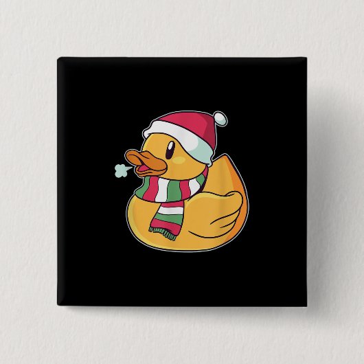 Cute Dub Duck Kerstmis Vierkante Button 5,1 Cm (Voorkant)