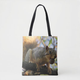 Cute dubbelzijdige eekhoorn boodschappentas tote bag