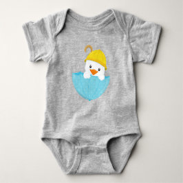 Cute Duck, Baby Duck, Duck, Duck with Umbrella, Ra Romper