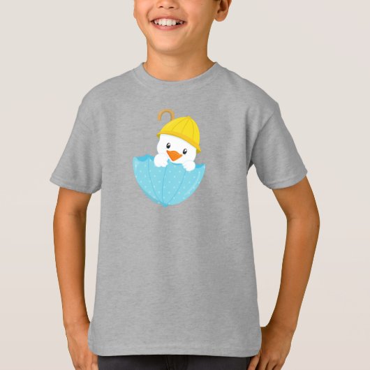 Cute Duck, Baby Duck, Duck, Duck with Umbrella, Ra T-shirt (Voorkant)