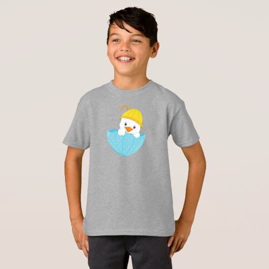 Cute Duck, Baby Duck, Duck, Duck with Umbrella, Ra T-shirt (Voorkant volledig)