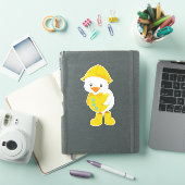 Cute Duck, Baby Duck, Duck in Raincoat, Rain Sticker (iPad Cover)