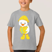 Cute Duck, Baby Duck, Duck in Raincoat, Rain T-shirt (Voorkant)
