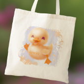 Cute Duck Baby Name Pastel Ducking Tote Bag