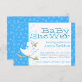 Cute duck baby shower aqua blue kaart (Voorkant / Achterkant)