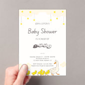 Cute Duck Baby Shower Illustration Minimal Style Acryl Uitnodigingen (Insitu (Draagbaar))