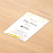 Cute Duck Baby Shower Illustration Minimal Style Acryl Uitnodigingen (Laagn)