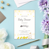 Cute Duck Baby Shower Illustration Minimal Style Acryl Uitnodigingen (Insitu (Huwelijk))