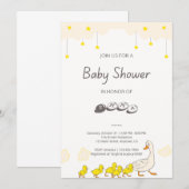Cute Duck Baby Shower Illustration Minimal Style Kaart (Voorkant / Achterkant)