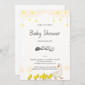 Cute Duck Baby Shower Illustration Minimal Style Kaart (Voorkant / Achterkant)