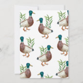 Cute Duck Baby shower Invitation - Gender Neutral Kaart (Achterkant)