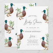 Cute Duck Baby shower Invitation - Gender Neutral Kaart (Voorkant / Achterkant)