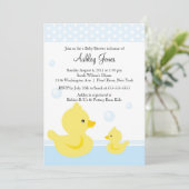 CUTE Duck Baby shower Invitation Kaart (Staand voorkant)