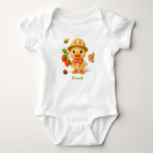 Cute Duck Baby – Strawberries, Flowers. Romper (Voorkant)