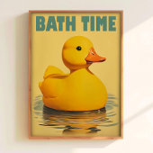 Cute Duck Bath Time Print Yellow Rubber Duck Print