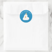 Cute Duck Birthday Pet Celebration Custom Name Ronde Sticker (Tas)
