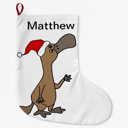 Cute Duck-bypus-kerstCartoon Grote Kerstsok (Voorkant)