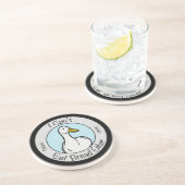 Cute Duck "Cant Eat Bread" Celiacs Disease Zandsteen Onderzetter (Zijkant)