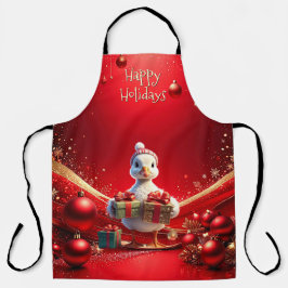 Cute Duck Christmas Holiday Apron Schort