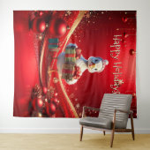 Cute Duck Christmas Holiday Backdrop Wandkleed (In Situ (horizontaal))