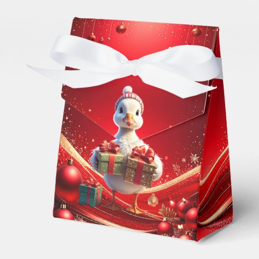 Cute Duck Christmas Holiday Favor Box Bedankdoosjes (Voorkant Zijde)