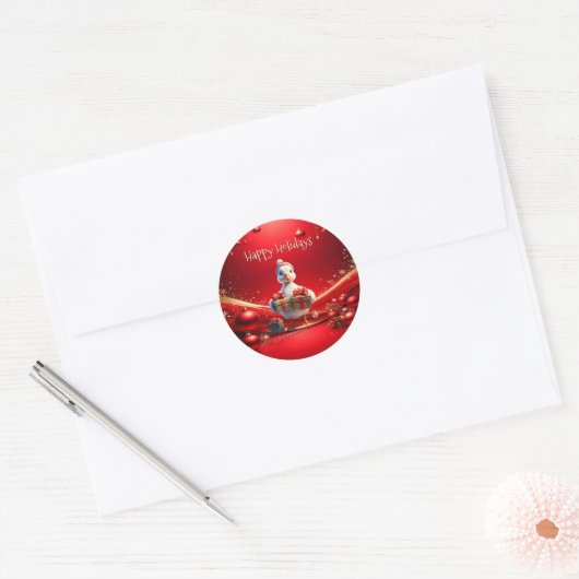 Cute Duck Christmas Holiday Sticker (Envelop)