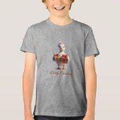 Cute Duck Christmas Holiday Tri-Blend Shirt (Voorkant)