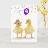 Cute Duck Couple met 78th Birthday Balloon Kaart (Gele Bloem)