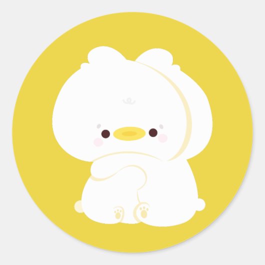 Cute Duck Couple Ronde Sticker (Voorkant)