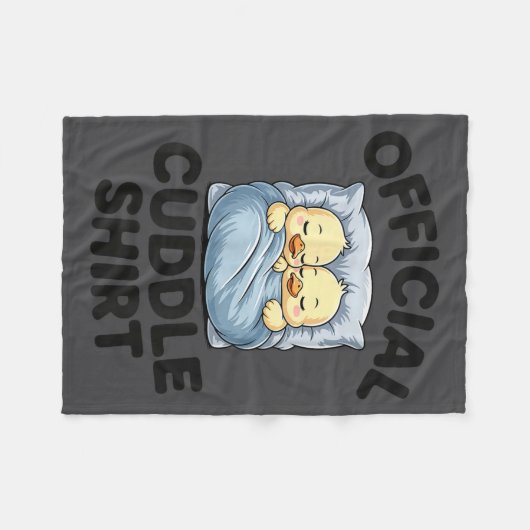 Cute Duck Couple Snuggle Cuddle  Fleece Deken (Voorkant (Horizontaal))