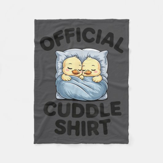Cute Duck Couple Snuggle Cuddle  Fleece Deken (Voorkant)