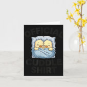 Cute Duck Couple Snuggle Cuddle  Kaart (Gele Bloem)