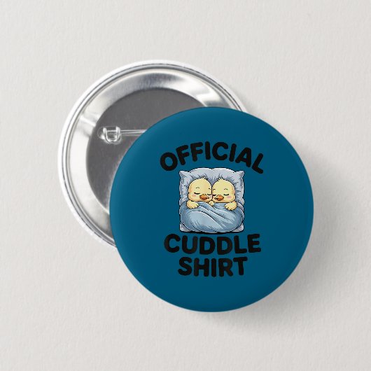 Cute Duck Couple Snuggle Cuddle  Ronde Button 5,7 Cm (Voorkant /achterkant)
