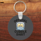 Cute Duck Couple Snuggle Cuddle Sleutelhanger (Voorkant)