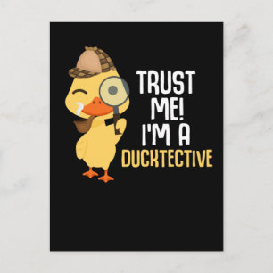 Cute Duck Detective Animal Humor Duck Lover Briefkaart
