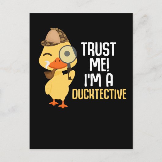 Cute Duck Detective Animal Humor Duck Lover Briefkaart (Voorkant)