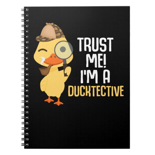 Cute Duck Detective Animal Humor Duck Lover Notitieboek (Voorkant)