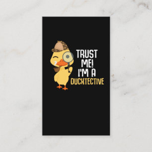 Cute Duck Detective Animal Humor Duck Lover Visitekaartje