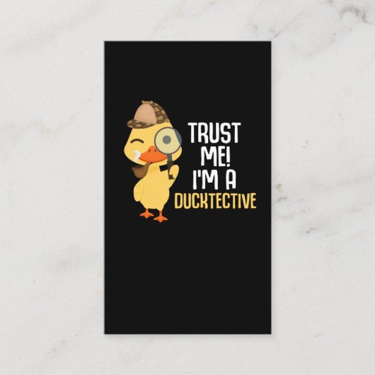 Cute Duck Detective Animal Humor Duck Lover Visitekaartje (Voorkant)